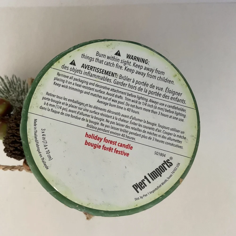 Pier 1 Holiday Forest Pillar Candle NWT